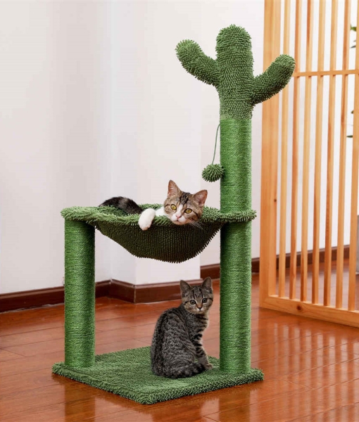 diy cat tree Cactus Scratching Post with Hammock