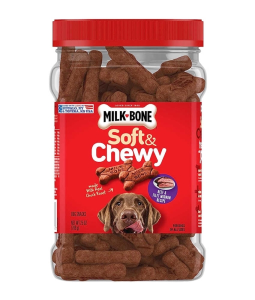 Milk-Bone Soft & Chewy Dog Treats, Beef & Filet Mignon Recipe, 25 Ounces