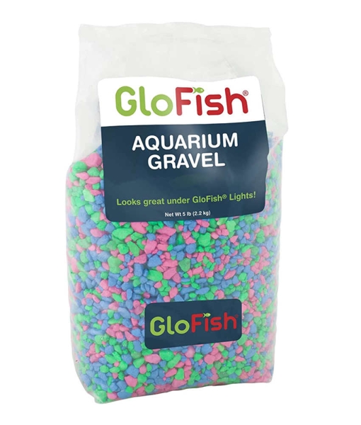 GloFish Aquarium Gravel, Pink/Green/Blue Fluorescent, 5-Pound, Bag Pink/Green/Blue Fluorescent, 4 x 5 x 9 inches