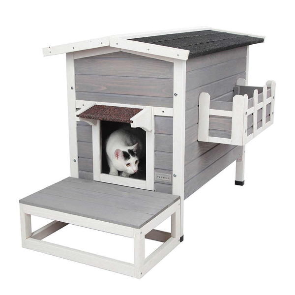 Cat condo for outdoors feral Cat large House for 3 Adult Cats