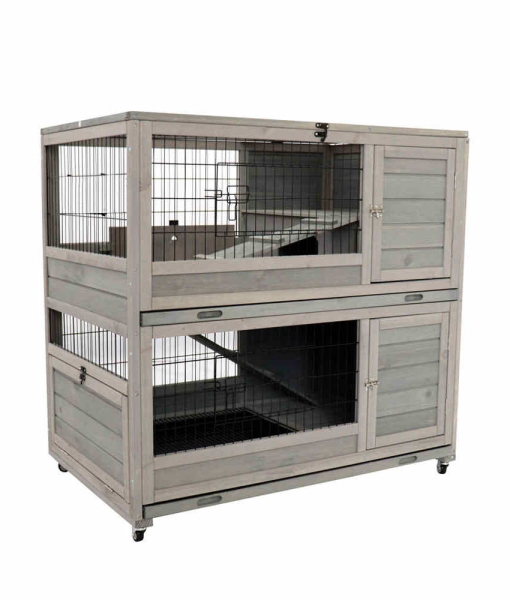 large rabbit cage Wooden Indoor Outdoor Double Layer