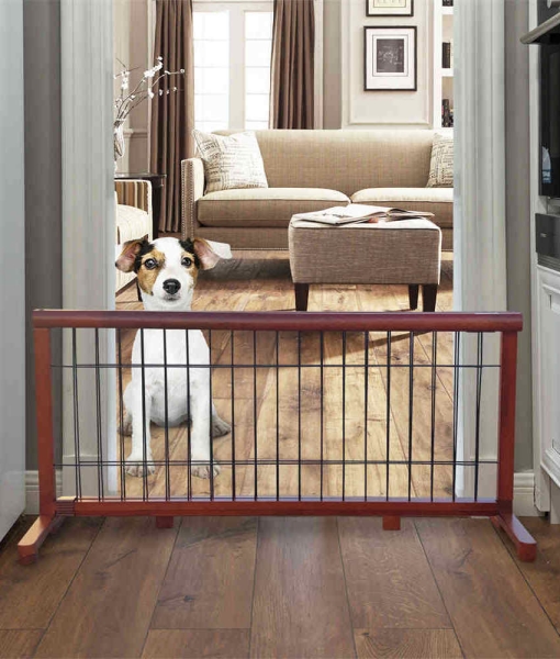 indoor dog gate free standing wire mesh pet gate