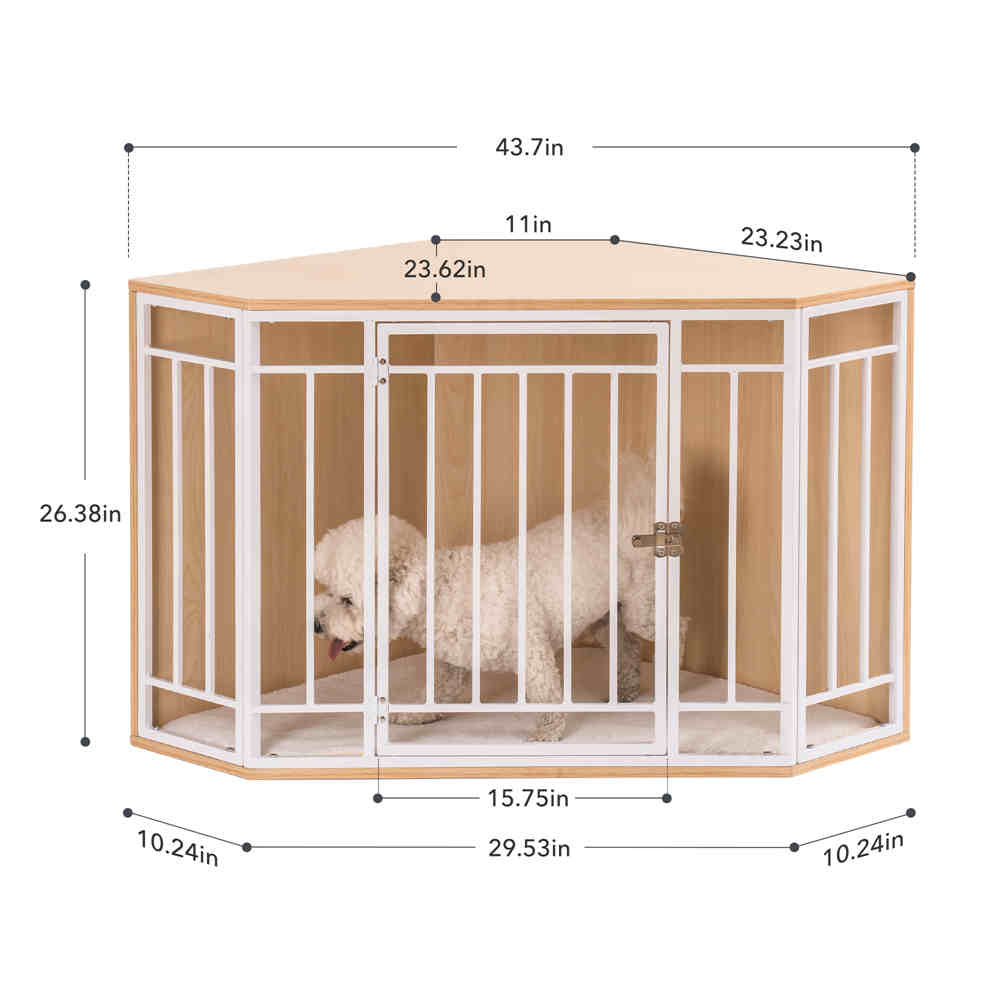 corner dog crate with Cushion, Dog Kennel Doghouse, Pet Crate - Crates, Houses & Pens - 2