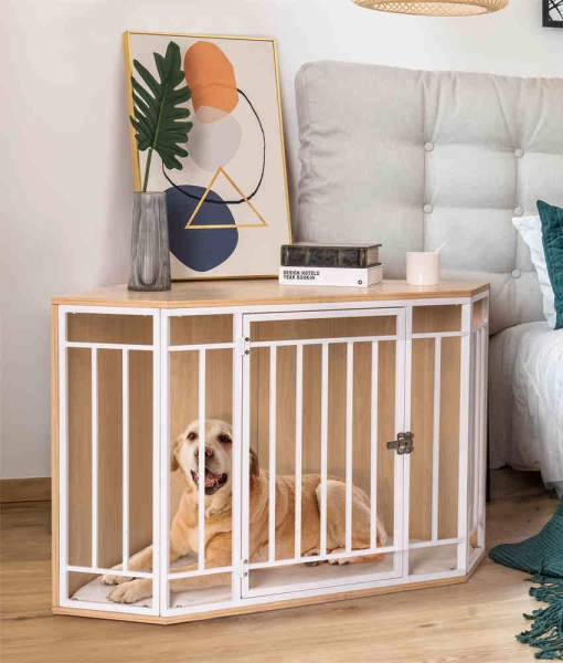 corner dog crate with Cushion, Dog Kennel Doghouse, Pet Crate