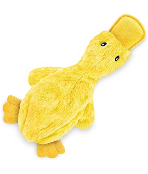 Best Pet Supplies Crinkle Dog Toy for Small, Medium, and Large Breeds, Cute No Stuffing Duck