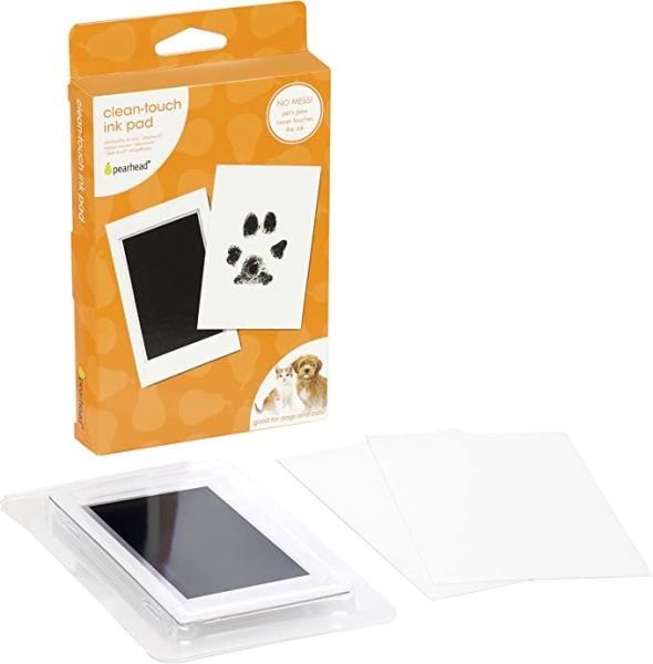 Pearhead Small Pet Paw Print Clean-Touch Ink Pad and Imprint Cards, for Small Sized Cats or Dogs, Pet Owner Gifts