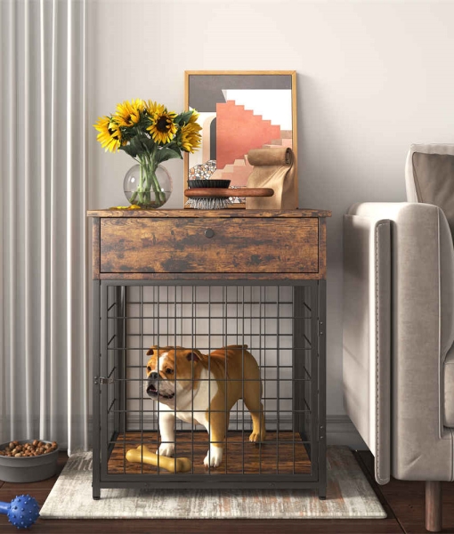 small dog crate Wood Dog Crate End Table with Storage Console