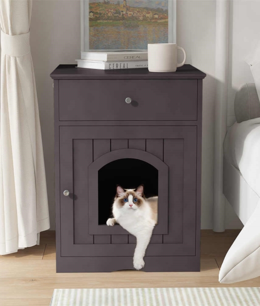 Modern cat furniture Wooden Pet House Cat Litter Box Enclosure