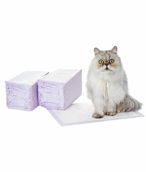 Amazon Basics Cat Pad Refills for Litter Box, Fresh Scent, Pack of 40, Purple