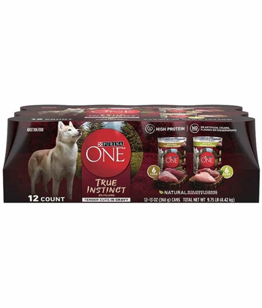 Purina ONE True Instinct Tender Cuts in Gravy With Real Turkey and Venison, and With Real Chicken and Duck High Protein