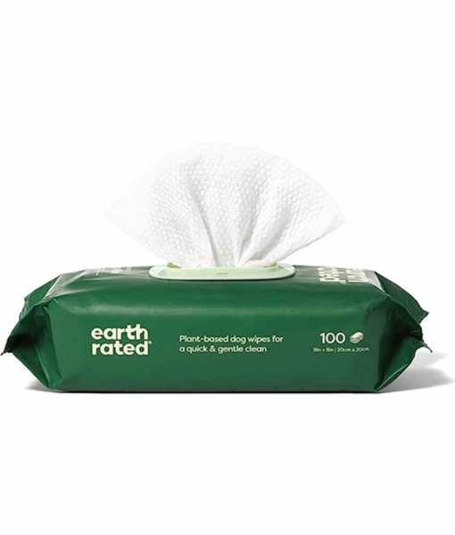 Earth Rated Dog Wipes, New Look, Thick Plant Based Grooming Wipes