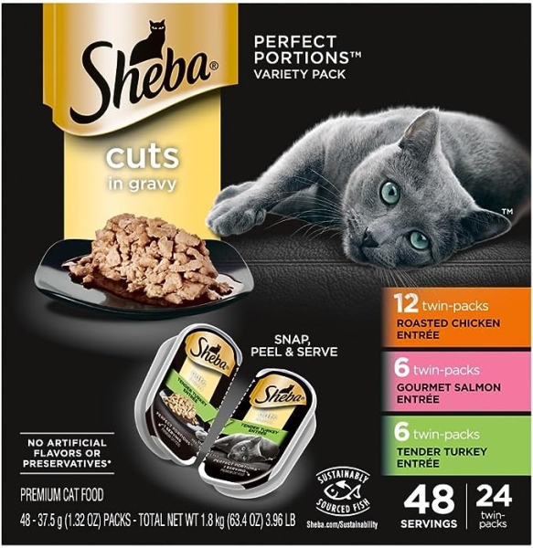 SHEBA PERFECT PORTIONS Cuts in Gravy Adult Wet Cat Food Trays