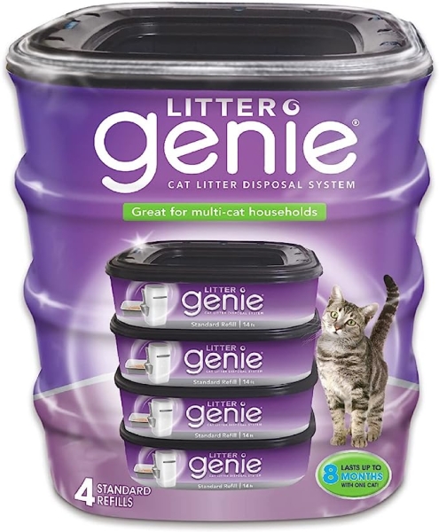 Litter Genie Refill Bags (4-Pack) | Multi-Layers of Odor-Barrier Technology