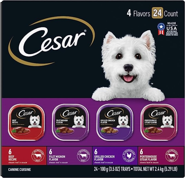 CESAR Wet Dog Food Classic Loaf in Sauce Beef Recipe