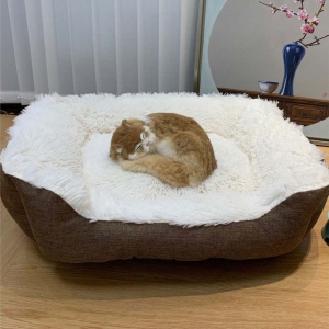 Plush Rectangular Movable Pet Bed