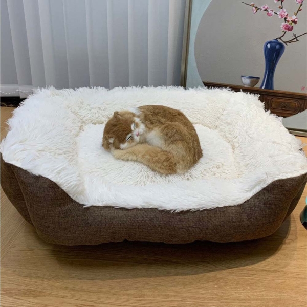 Plush Rectangular Movable Pet Bed For Dogs And Cats To Sleep