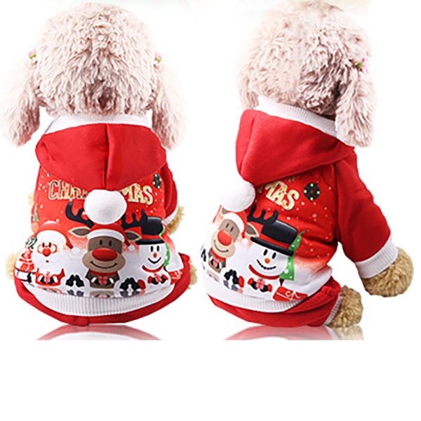 Dog costumes christmas in bright red
