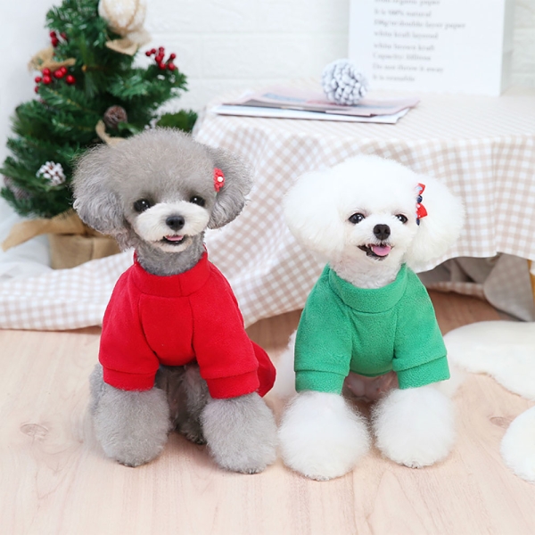 Christmas costumes for dogs with thick  flannel fabric