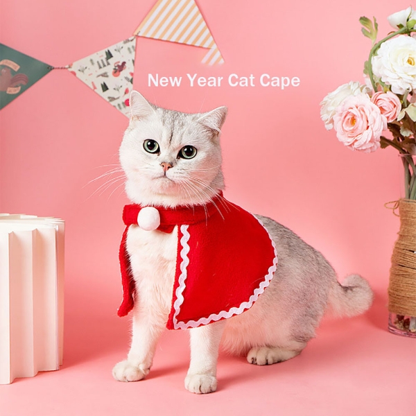 Cat cape with red corduroy