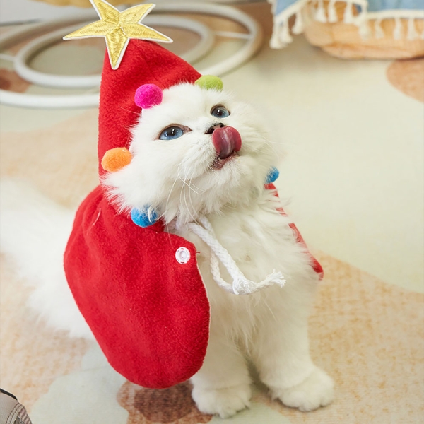 Christmas outfits for cats with velvet
