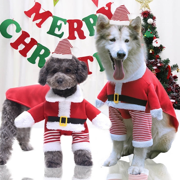 Dog christmas clothing with plush
