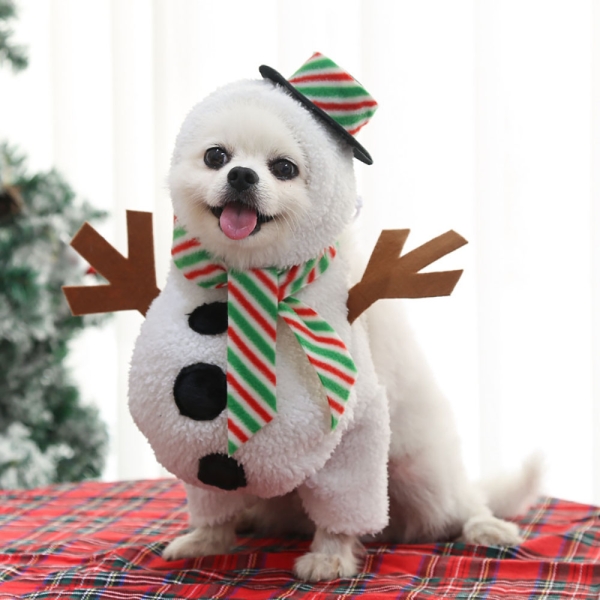 Dog clothing christmas snowman winter wear