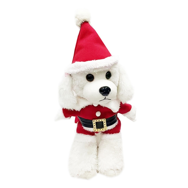 Dog santa costume with corduroy cotton-padded