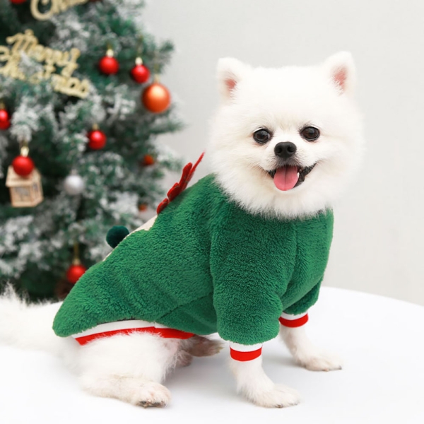 Doggy christmas dress with coral fleece