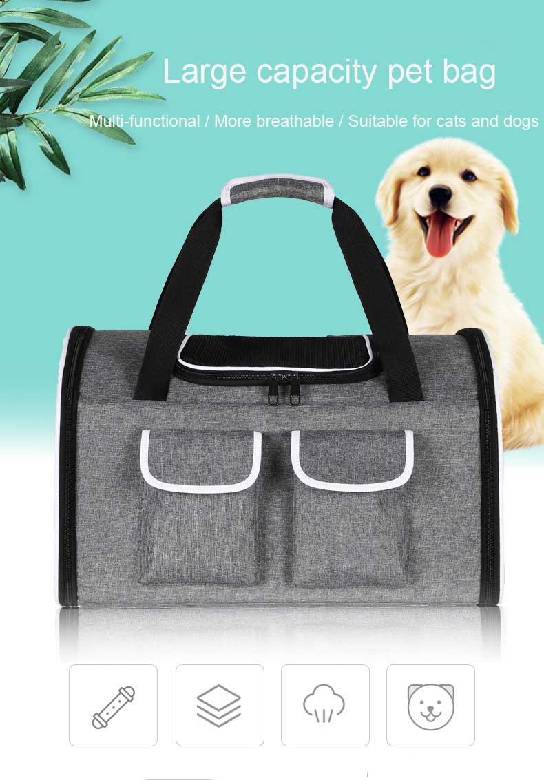 Soft-Sided Large Dog Carrier with 3 Mesh Windows - Bag&Carriers - 1