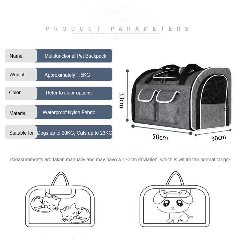 Soft-Sided Large Dog Carrier with 3 Mesh Windows - Bag&Carriers - 2