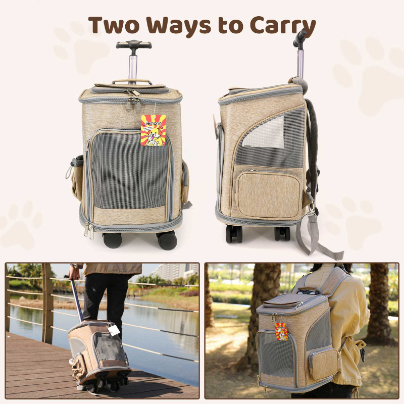 Versatile Rolling Dog Backpack Comfort for Your Pet - Bag&Carriers - 5