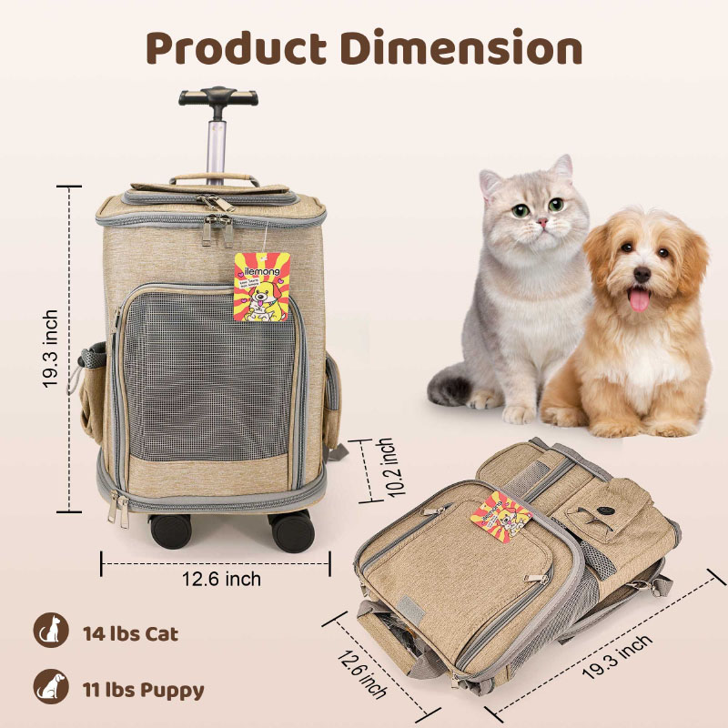 Versatile Rolling Dog Backpack Comfort for Your Pet - Bag&Carriers - 1