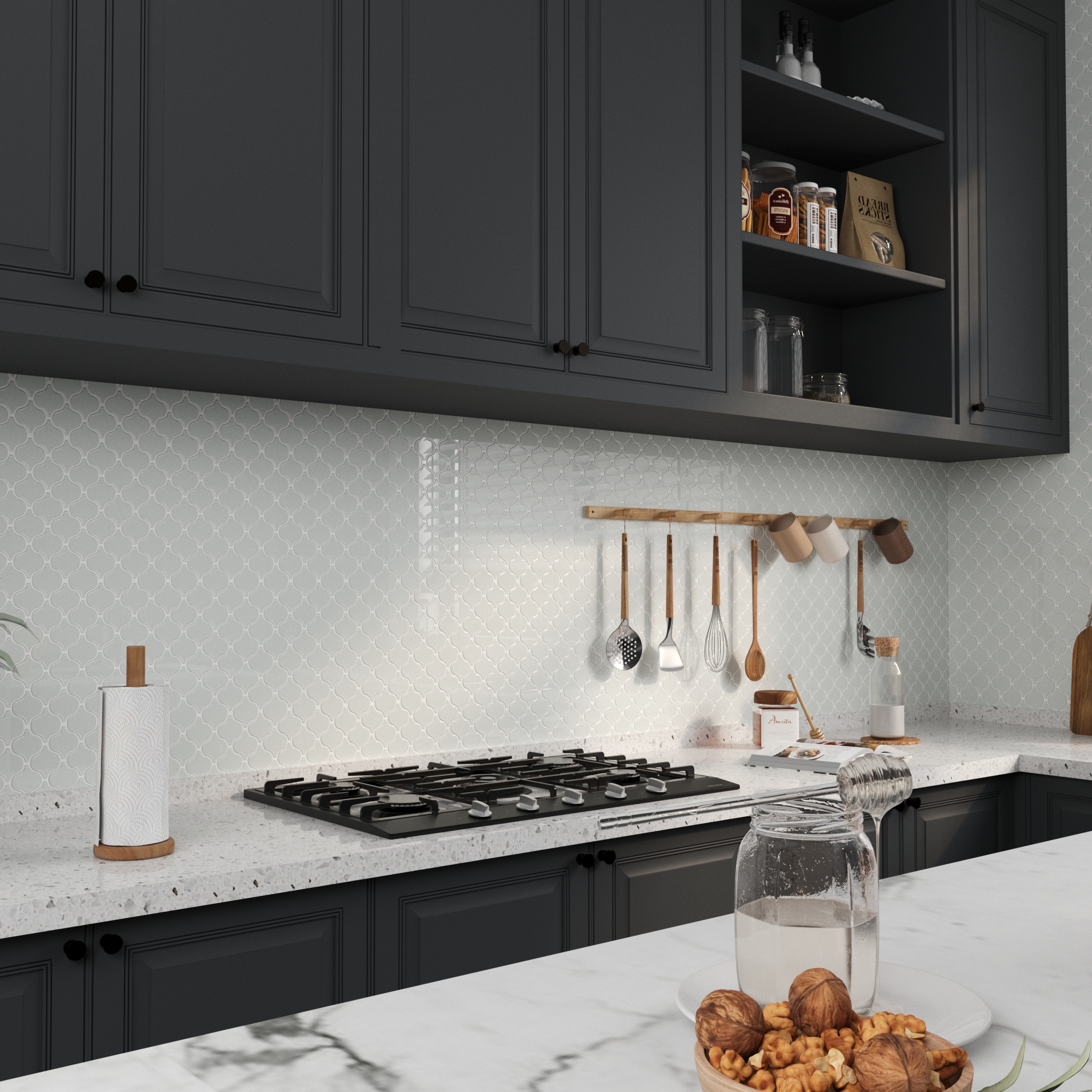ilemong Thickened and adhesive kitchen splash-proof wall panels - anti-corrosion and anti-mold - backsplash tile - 4