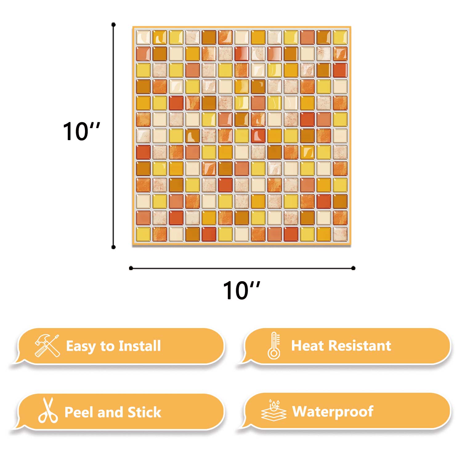 ilemong bathroom splashback -Cat Scratch Shield ，Antimicrobial Tech 10-Pack - backsplash tile - 2