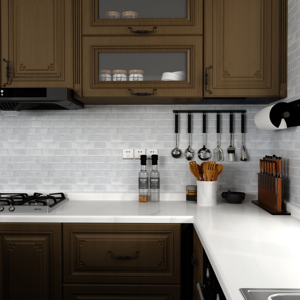 ilemong peel and stick wall tiles bathroom，Shock Absorption & Strong Adhesive Backing - backsplash tile - 4
