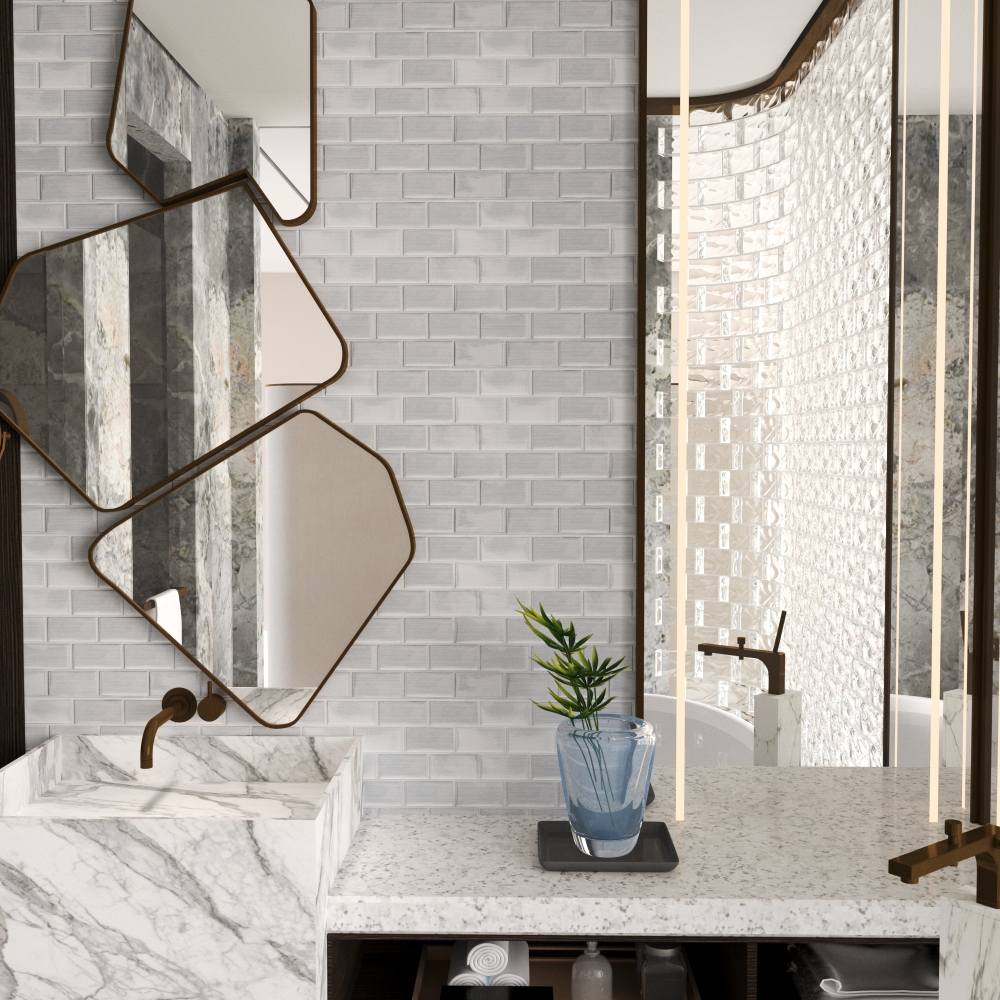 ilemong peel and stick wall tiles bathroom，Shock Absorption & Strong Adhesive Backing - backsplash tile - 5