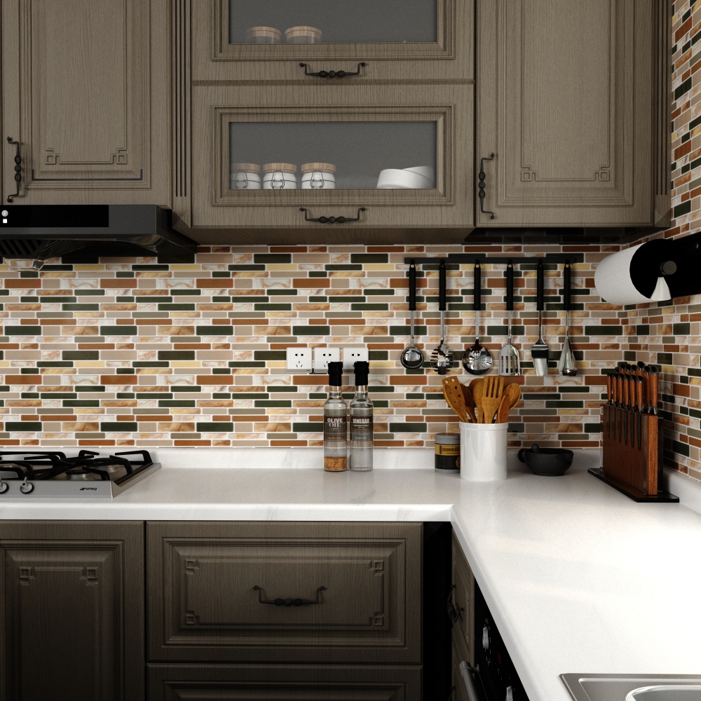 ilemong peel and stick wall tiles bathroom，10-Pack Kitchen Counter Barrier - backsplash tile - 5