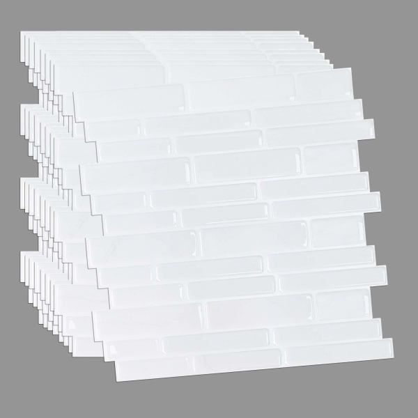 ilemong adhesive tiles for kitchen，10-Pack stick on splashback