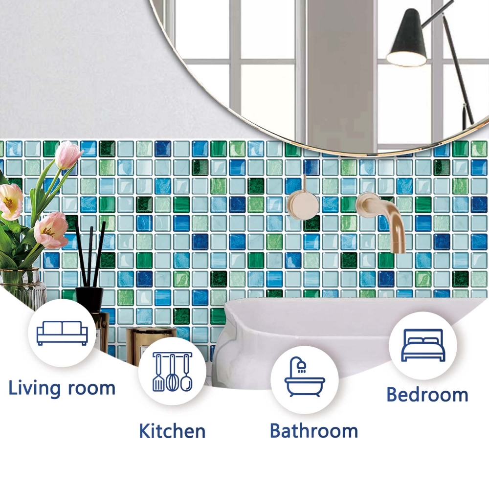 ilemong stick on wall tiles for kitchen ，Non-Toxic & Oil & Stain Resistant 10×10in - backsplash tile - 4