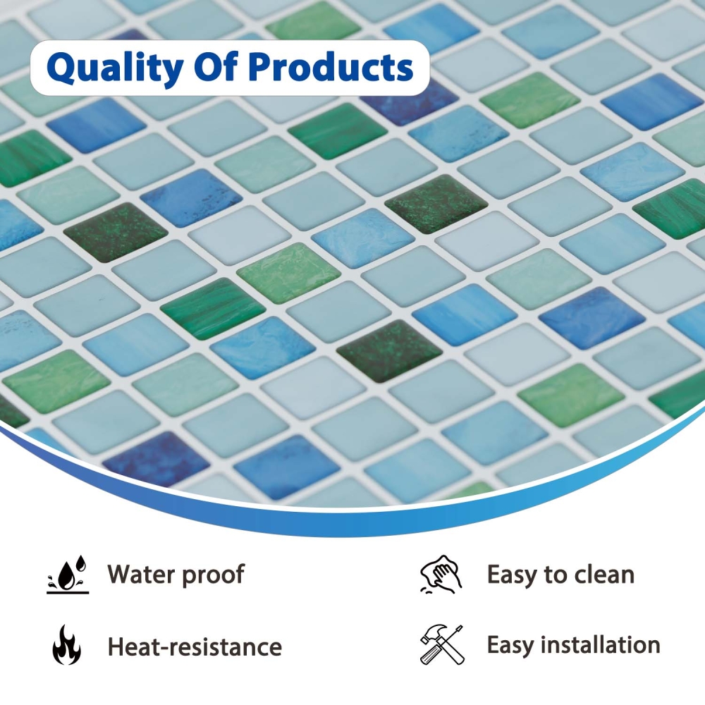 ilemong stick on wall tiles for kitchen ，Non-Toxic & Oil & Stain Resistant 10×10in - backsplash tile - 3