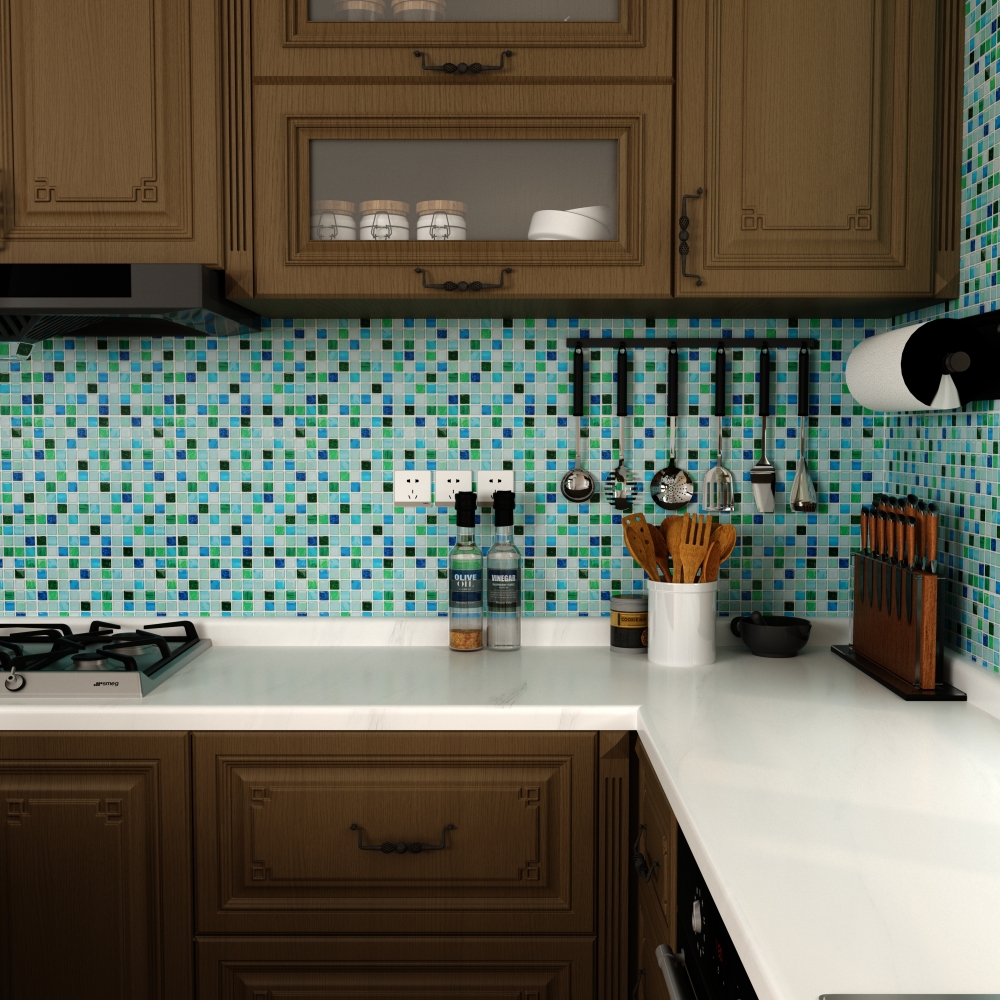 ilemong stick on wall tiles for kitchen ，Non-Toxic & Oil & Stain Resistant 10×10in - backsplash tile - 5