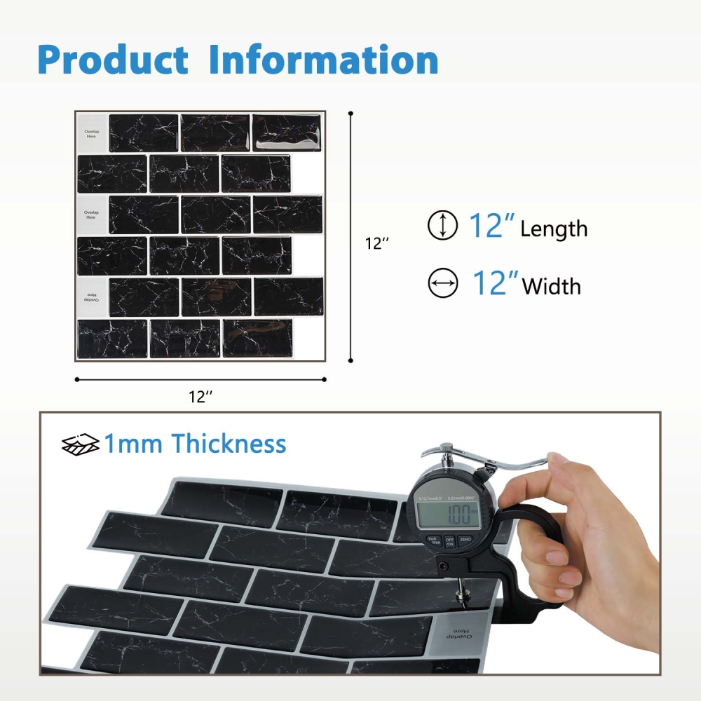 ilemong self adhesive kitchen tiles ,Easy install and Durable - backsplash tile - 2