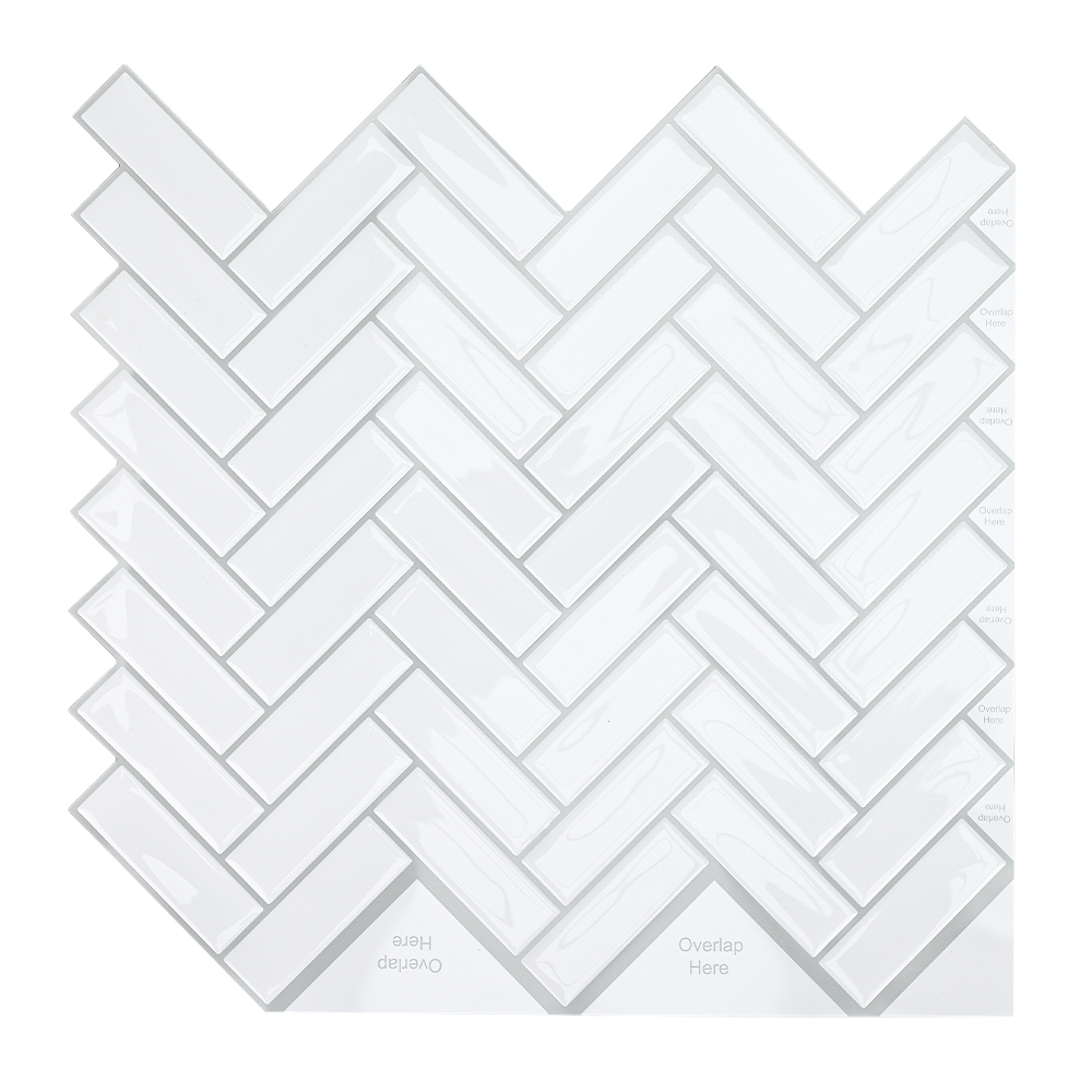 ilemong White sticky tiles for bathroom ,Kid-safe and Durable - backsplash tile - 1