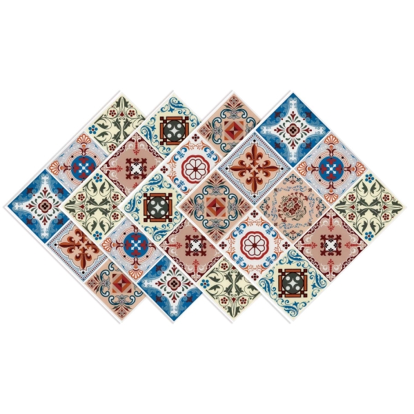 ilemong 12 x 12 in. Colorful Decorative Tile Stickers , (10-Pack)