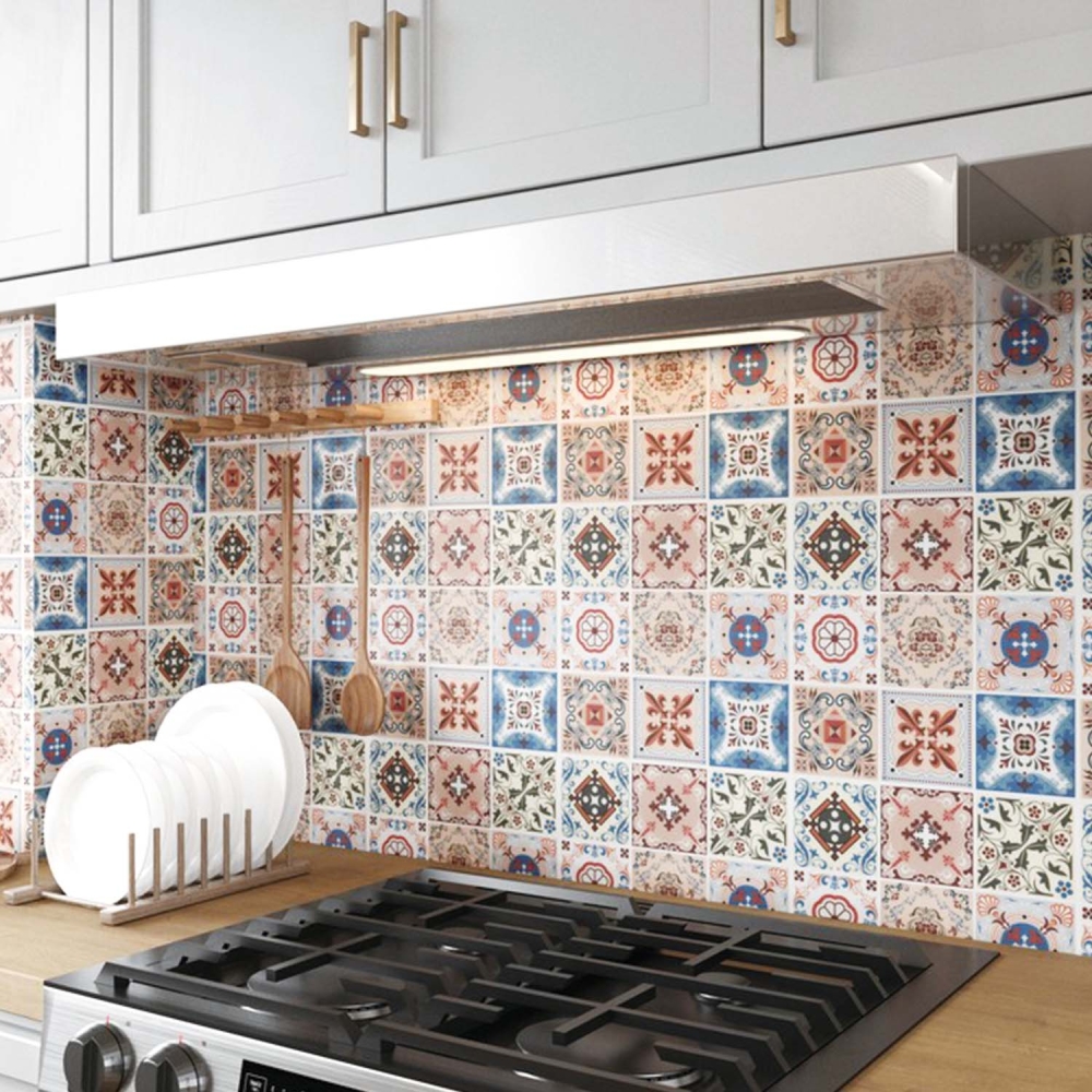 ilemong 12 x 12 in. Colorful Decorative Tile Stickers , (10-Pack) - backsplash tile - 5