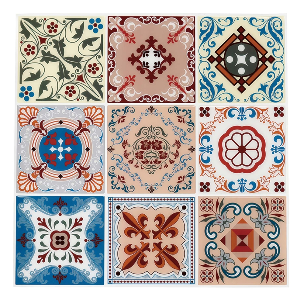 ilemong 12 x 12 in. Colorful Decorative Tile Stickers , (10-Pack) - backsplash tile - 1