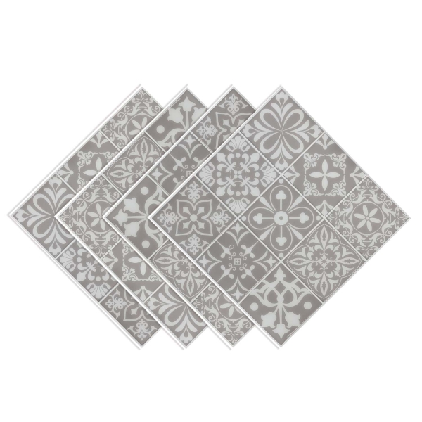 ilemong 12 x 12 in. Moroccan Decorative Tile Stickers ,DIY Vinly Self Adhesive (10-Pack)