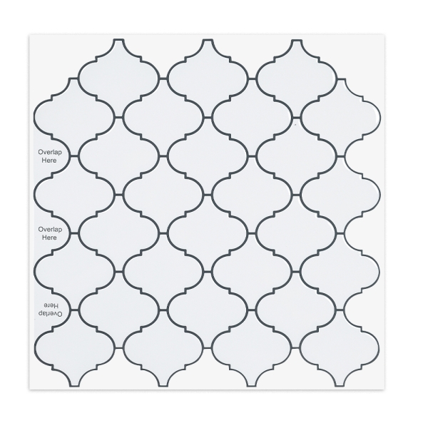 ilemong 12 in. x 12 in. stick on tiles kitchen backsplash, White 10-Pack
