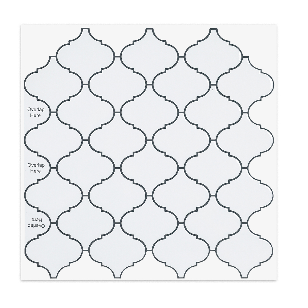 ilemong 12 in. x 12 in. stick on tiles kitchen backsplash, White 10-Pack - backsplash tile - 1
