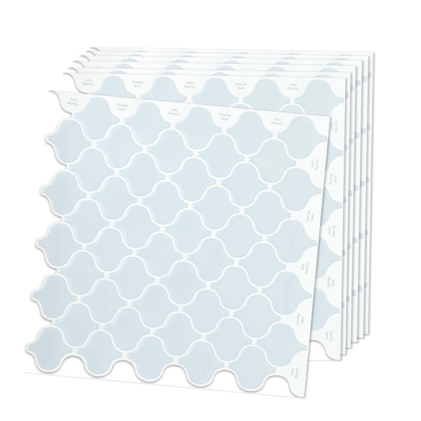 ilemong Rust-proof Blue Peel and Stick Backsplash Tiles Vinly 10*10in Backsplash Tile(10-Pack)